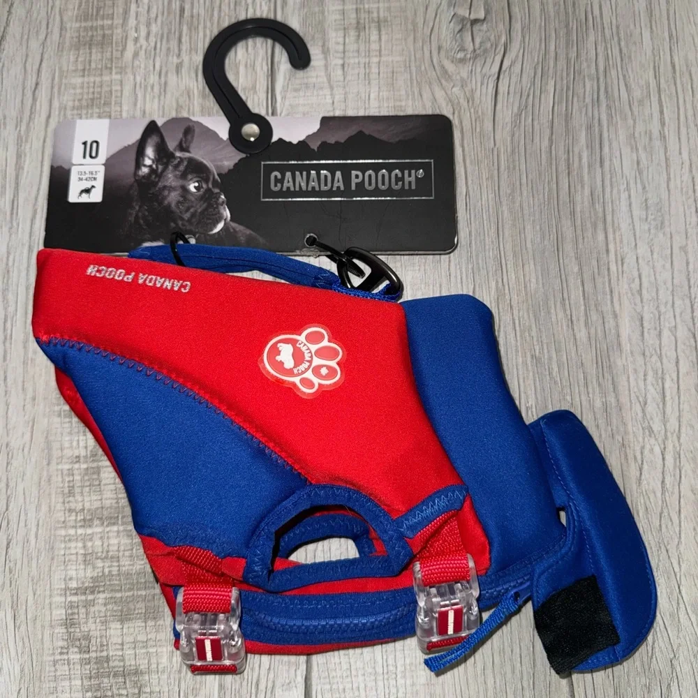 Canada Pooch Canine High Tide Life Jacket‎ Red Blue Size 10 // Weight 5-8lb